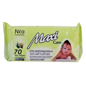 Maxi Care Μωρομάντηλα με Χαμομήλι & Aloe Vera Δερματολογικά Ελεγμένα  70τμχ  ΠΑΝ-019
